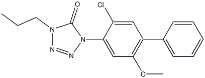 1-(2-Chloro-4-phenyl-5-methoxyphenyl)-4-propyl-1H-tetrazol-5(4H)-one Struktur