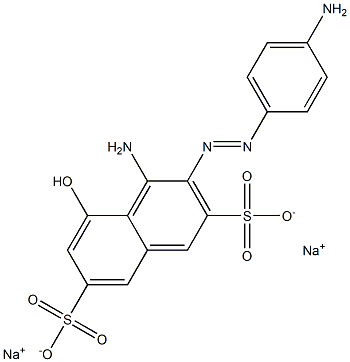 4-Amino-3-(p-aminophenylazo)-5-hydroxy-2,7-naphthalenedisulfonic acid disodium salt Struktur