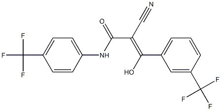 2-Cyano-3-hydroxy-3-[3-trifluoromethylphenyl]-N-[4-trifluoromethylphenyl]acrylamide Struktur