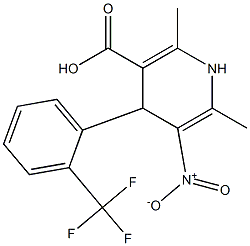 2,6-Dimethyl-3-nitro-4-[2-(trifluoromethyl)phenyl]-1,4-dihydropyridine-5-carboxylic acid Struktur