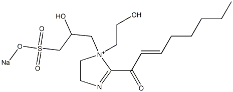 1-(2-Hydroxyethyl)-1-[2-hydroxy-3-(sodiooxysulfonyl)propyl]-2-(2-octenoyl)-2-imidazoline-1-ium Struktur