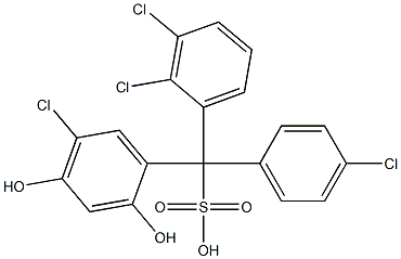 (4-Chlorophenyl)(2,3-dichlorophenyl)(5-chloro-2,4-dihydroxyphenyl)methanesulfonic acid Struktur