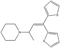 1-[3,3-Di(2-thienyl)-1-methylallyl]piperidine Struktur