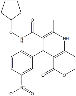 2,6-Dimethyl-4-(3-nitrophenyl)-5-[[(cyclopentyloxy)amino]carbonyl]-1,4-dihydropyridine-3-carboxylic acid methyl ester Struktur