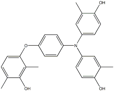 N,N-Bis(4-hydroxy-3-methylphenyl)-4-(3-hydroxy-2,4-dimethylphenoxy)benzenamine Struktur