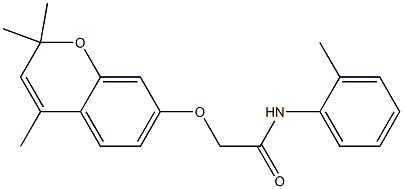 2-[[2,2-Dimethyl-4-methyl-2H-1-benzopyran-7-yl]oxy]-2'-methylacetanilide Struktur