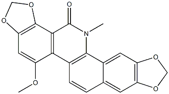 5-Methoxy-13-methyl[1,3]benzodioxolo[5,6-c]-1,3-dioxolo[4,5-i]phenanthridin-14(13H)-one Struktur