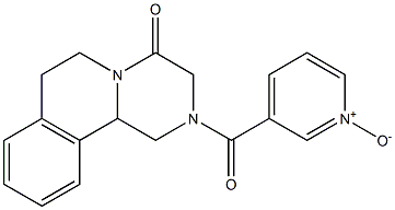 3-[[[1,2,3,6,7,11b-Hexahydro-4-oxo-4H-pyrazino[2,1-a]isoquinolin]-2-yl]carbonyl]pyridine 1-oxide Struktur