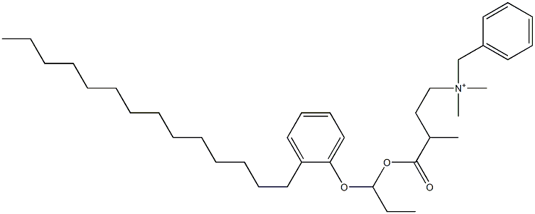 N,N-Dimethyl-N-benzyl-N-[3-[[1-(2-tetradecylphenyloxy)propyl]oxycarbonyl]butyl]aminium Struktur