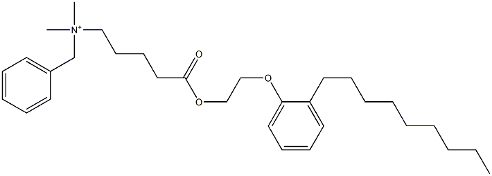 N,N-Dimethyl-N-benzyl-N-[4-[[2-(2-nonylphenyloxy)ethyl]oxycarbonyl]butyl]aminium Struktur