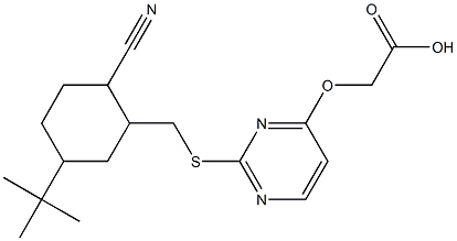 [2-tert-Butyl-5-cyano-6-cyclohexylmethylthio-4-pyrimidinyloxy]acetic acid Struktur