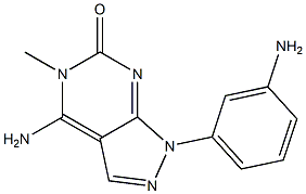 4-Amino-1-(3-aminophenyl)-5-methyl-1H-pyrazolo[3,4-d]pyrimidin-6(5H)-one Struktur