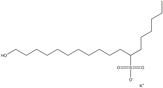 18-Hydroxyoctadecane-7-sulfonic acid potassium salt Struktur