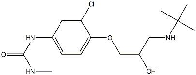 1-Methyl-3-[3-chloro-4-[2-hydroxy-3-[tert-butylamino]propoxy]phenyl]urea Struktur