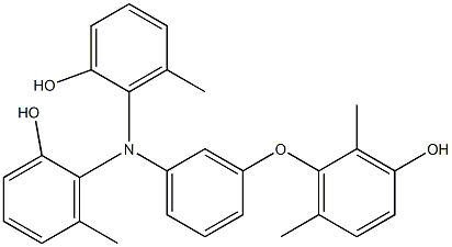 N,N-Bis(2-hydroxy-6-methylphenyl)-3-(3-hydroxy-2,6-dimethylphenoxy)benzenamine Struktur