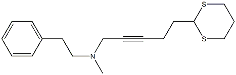 5-(1,3-Dithian-2-yl)-N-methyl-N-(2-phenylethyl)-2-pentyn-1-amine Struktur