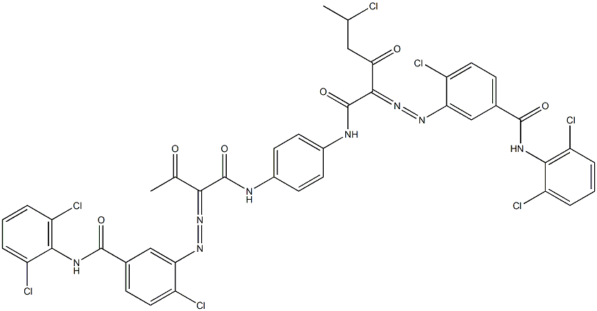 3,3'-[2-(1-Chloroethyl)-1,4-phenylenebis[iminocarbonyl(acetylmethylene)azo]]bis[N-(2,6-dichlorophenyl)-4-chlorobenzamide] Struktur