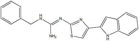 2-[[Amino(benzylamino)methylene]amino]-4-(1H-indol-2-yl)thiazole Struktur