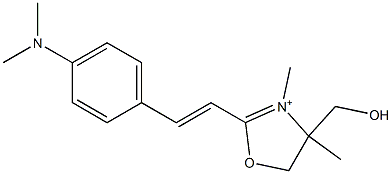 2-[4-(Dimethylamino)styryl]-4-(hydroxymethyl)-3,4-dimethyl-4,5-dihydrooxazol-3-ium Struktur