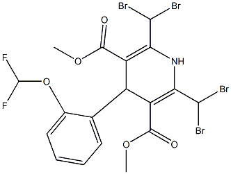 2,6-Bis(dibromomethyl)-4-(2-difluoromethoxyphenyl)-1,4-dihydropyridine-3,5-dicarboxylic acid dimethyl ester Struktur