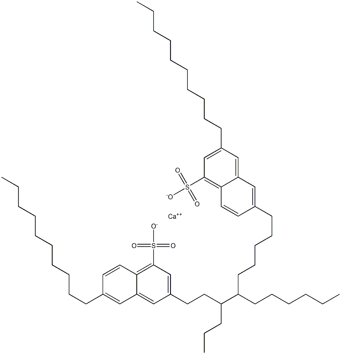 Bis(3,6-didecyl-1-naphthalenesulfonic acid)calcium salt Struktur