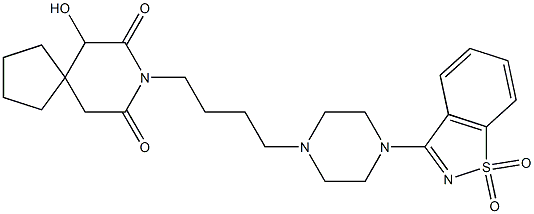 3-[4-[4-(6-Hydroxy-7,9-dioxo-8-azaspiro[4.5]decan-8-yl)butyl]-1-piperazinyl]-1,2-benzisothiazole 1,1-dioxide Struktur