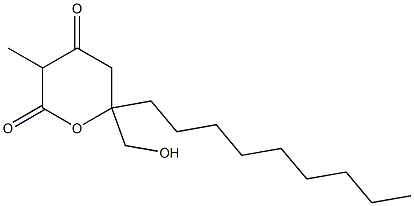 6-Hydroxymethyl-3-methyl-6-nonyltetrahydro-2H-pyran-2,4-dione Struktur