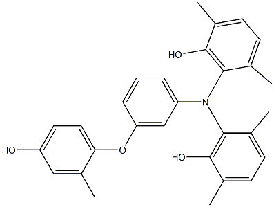 N,N-Bis(6-hydroxy-2,5-dimethylphenyl)-3-(4-hydroxy-2-methylphenoxy)benzenamine Struktur