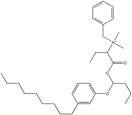 N,N-Dimethyl-N-benzyl-N-[1-[[1-(3-nonylphenyloxy)butyl]oxycarbonyl]propyl]aminium Struktur