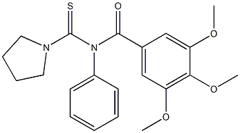 N-(3,4,5-Trimethoxybenzoyl)-N-phenyl-1-pyrrolidinecarbothioamide Struktur