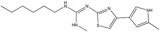 2-[Methylamino(hexylamino)methylene]amino-4-(2-methyl-1H-pyrrol-4-yl)thiazole Struktur