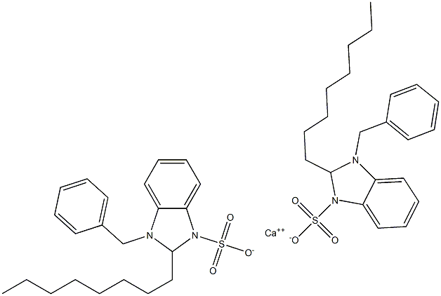 Bis(1-benzyl-2,3-dihydro-2-octyl-1H-benzimidazole-3-sulfonic acid)calcium salt Struktur