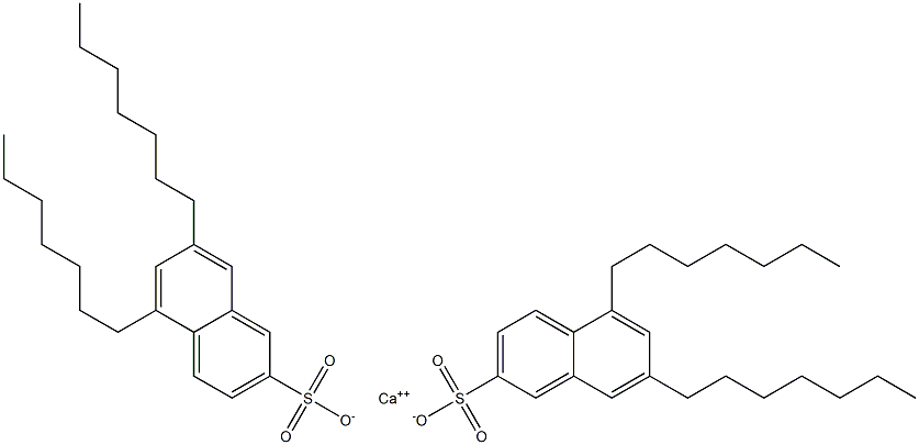 Bis(5,7-diheptyl-2-naphthalenesulfonic acid)calcium salt Struktur