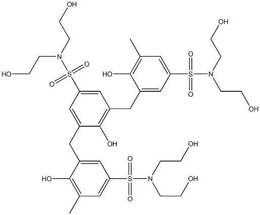 2,6-Bis[2-hydroxy-3-methyl-5-[[bis(2-hydroxyethyl)amino]sulfonyl]benzyl]-4-[[bis(2-hydroxyethyl)amino]sulfonyl]phenol Struktur