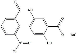 5-(m-Nitrobenzoylamino)salicylic acid sodium salt Struktur