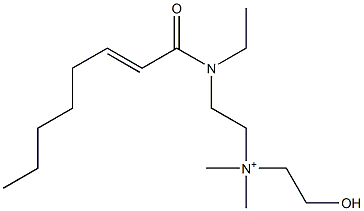 2-[N-Ethyl-N-(2-octenoyl)amino]-N-(2-hydroxyethyl)-N,N-dimethylethanaminium Struktur