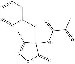 3-Methyl-4-benzyl-4-[(1,2-dioxopropyl)amino]isoxazol-5(4H)-one Struktur