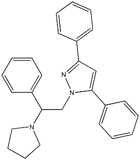 3,5-Diphenyl-1-[2-phenyl-2-(pyrrolidin-1-yl)ethyl]-1H-pyrazole Struktur