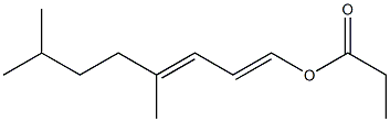 Propionic acid 4,7-dimethyl-1,3-octadienyl ester Struktur