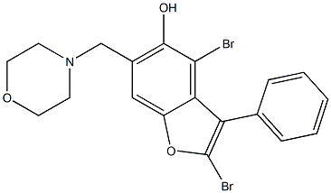 2,4-Dibromo-6-(morpholinomethyl)-3-phenylbenzofuran-5-ol Struktur