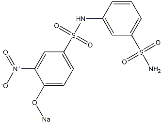 m-(3-Nitro-4-sodiooxyphenylsulfonylamino)benzenesulfonamide Struktur