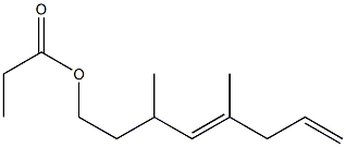 Propionic acid 3,5-dimethyl-4,7-octadienyl ester Struktur