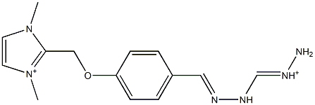 1,3-Dimethyl-2-[4-[2-(aminoiminiomethyl)hydrazonomethyl]phenoxymethyl]1H-imidazol-3-ium Struktur