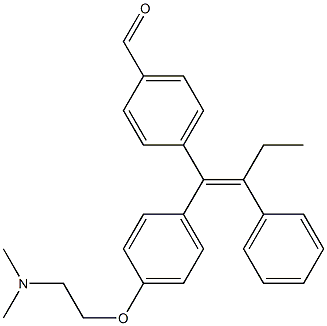 2-[4-[(Z)-1-(4-Formylphenyl)-2-phenyl-1-butenyl]phenoxy]-N,N-dimethylethanamine Struktur