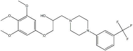 1-(3,4,5-Trimethoxyphenoxy)-3-[4-(3-trifluoromethylphenyl)-1-piperazinyl]-2-propanol Struktur