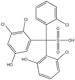 (2-Chlorophenyl)(2-chloro-6-hydroxyphenyl)(2,3-dichloro-5-hydroxyphenyl)methanesulfonic acid Struktur