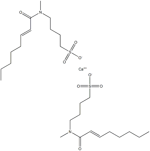 Bis[4-[N-(2-octenoyl)-N-methylamino]-1-butanesulfonic acid]calcium salt Struktur