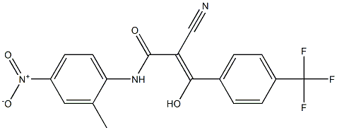 2-Cyano-3-hydroxy-3-[4-trifluoromethylphenyl]-N-[2-methyl-4-nitrophenyl]acrylamide Struktur