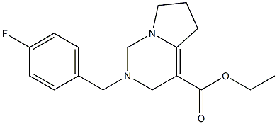 2-(4-Fluorobenzyl)-1,2,3,5,6,7-hexahydropyrrolo[1,2-c]pyrimidine-4-carboxylic acid ethyl ester Struktur