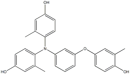 N,N-Bis(4-hydroxy-2-methylphenyl)-3-(4-hydroxy-3-methylphenoxy)benzenamine Struktur